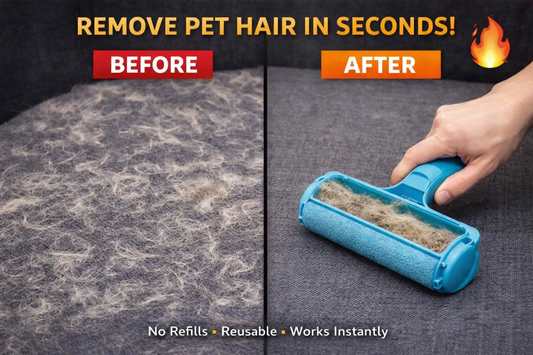 Remove Pet Hair in Seconds — Reusable Roller (No Refills Ever)